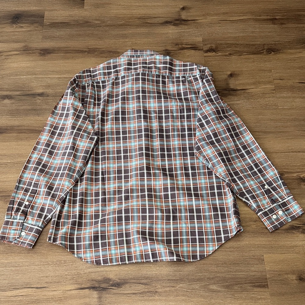 Men's Banana Republic Multicolor Plaid Button-Down Long Sleeve Shirt. Size L - Picture 4 of 5